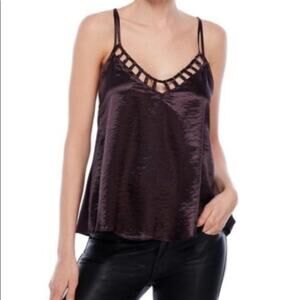 Free People “Silver Haze” Plum Satin Tank